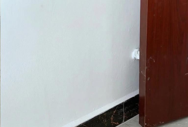Brick wall after laser soot and fire-damage removal